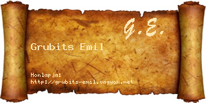 Grubits Emil névjegykártya