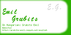 emil grubits business card